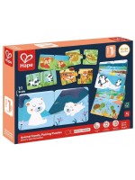 Образователен пъзел Hape International - Семействата на животните, 36 части