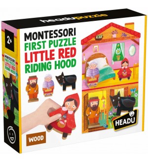 Образователен пъзел Headu Montessori - First Puzzle, червената шапчица, 10 части