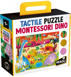Образователен пъзел Headu Montessori - Тактили динозаври Образователен пъзел Headu Montessori - Тактили динозаври