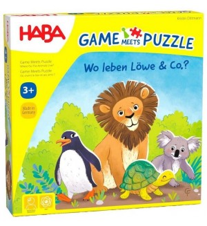 Образователен пъзел-игра Haba - Къде живеят животните