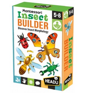 Образователна игра Headu Montessori - Строител на насекоми
