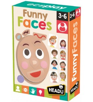 Образователна игра Headu Montessori - Забавни лица