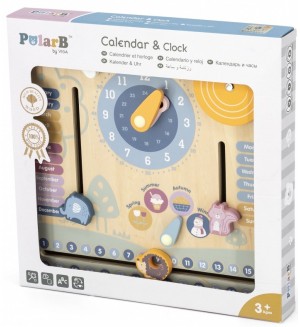 Образователна игра Viga - Календар с часовник, PolarB