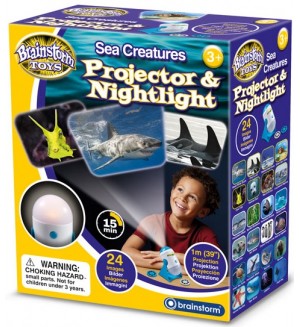 Образователна играчка Brainstorm - Проектор и нощна лампа, морски свят