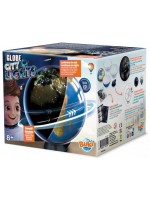 Образователна играчка Buki France - Светещ въртящ се глобус 2 в 1, 20 cm