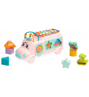 Образователна играчка Caretero Toyz - Cummer Bus, розова