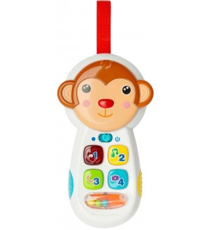 Образователна играчка Caretero Toyz - Музикален телефон, маймуна