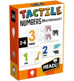 Образователна играчка Headu Montessori - Тактилни числа