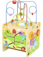 Образователна играчка Tooky toy - Голям дидактически куб, ферма