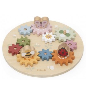Образователна играчка Viga Toys PolarB - Дървени зъбни колела с насекоми