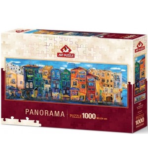 Панорамен пъзел Art Puzzle от 1000 части - Цветен град