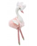 Парцалена кукла The Puppet Company - Лебед, розов, 30 cm
