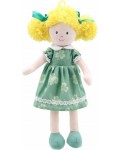 Парцалена кукла The Puppet Company - Момиче със зелена рокля, 38 cm