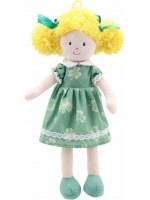 Парцалена кукла The Puppet Company - Момиче със зелена рокля, 38 cm