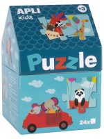 Пъзел в къщичка Apli Kids от 24 части - Градът на животните