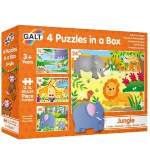 Пъзел 4 в 1 Galt Toys - Джунгла