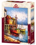 Пъзел Art Puzzle от 500 части - Пристанище в оранжево