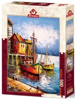 Пъзел Art Puzzle от 500 части - Пристанище в оранжево
