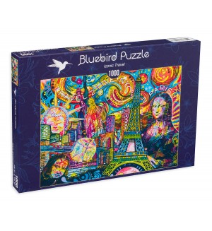 Пъзел Bluebird от 1000 части - Iconic Travel -  Puzzle 1,000 pieces
