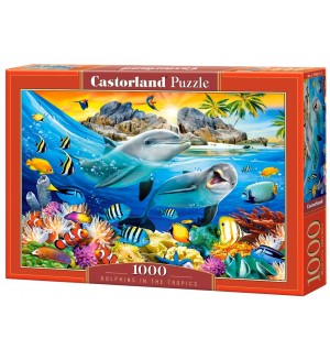 Пъзел Castorland от 1000 части - Делфини