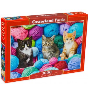 Пъзел Castorland от 1000 части - Котета в прежди