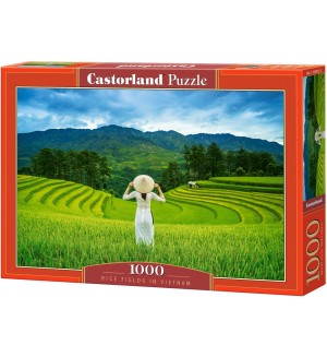 Пъзел Castorland от 1000 части - Оризови поля във Виетнам