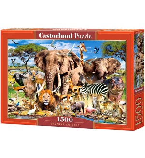 Пъзел Castorland от 1500 части - Животните в Саваната