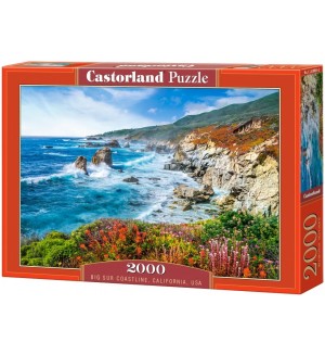 Пъзел Castorland от 2000 части - Крайбрежието на Биг Сур, Калифорния, САЩ