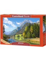 Пъзел Castorland от 2000 части - Планинско убежище в Алпите