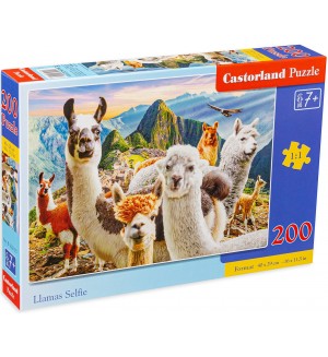 Пъзел Castorland от 200 части - Селфи с лами