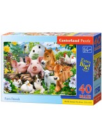 Пъзел Castorland от 40 XXL части - Животните във фермата