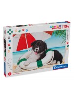 Пъзел Clementoni от 104 части - Кученце на плажа