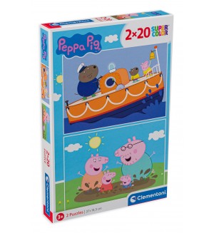 Пъзел Clementoni от 2 x 20 части - Прасенцето Пепа