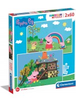 Пъзел Clementoni от 2 x 60 части - Прасенцето Пепа