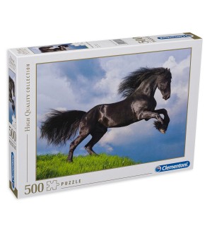 Пъзел Clementoni от 500 части - Фрезийски черен кон