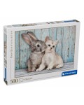 Пъзел Clementoni от 500 части - Коте и зайче