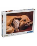 Пъзел Clementoni от 500 части - Куче и коте