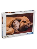 Пъзел Clementoni от 500 части - Куче и коте