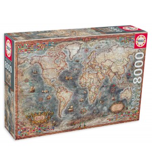 Пъзел Educa от 8000 части - Историческа карта на света