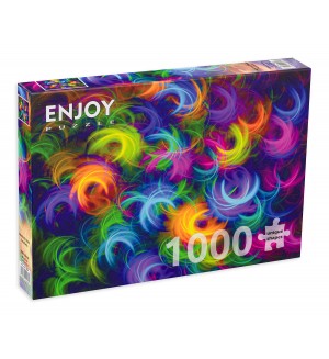 Пъзел Enjoy от 1000 части - Абстрактни неонови пера