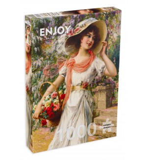Пъзел Enjoy от 1000 части - Момиче в градината