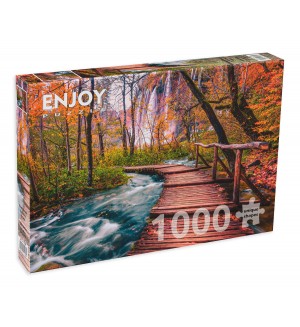 Пъзел Enjoy от 1000 части - Национален парк Плитвице, Хърватия