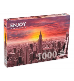 Пъзел Enjoy от 1000 части - Залез над Ню Йорк