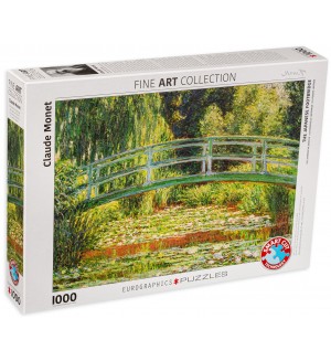 Пъзел Eurographics от 1000 части – Японски мост/Водни лилии, Клод Моне