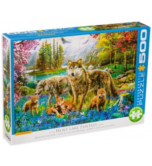 Пъзел Eurographics от 500 XXL части - Семейство вълци