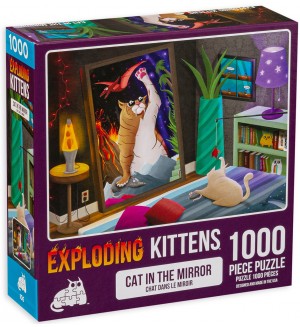 Пъзел Exploding Kittens от 1000 части - Котешко огледало