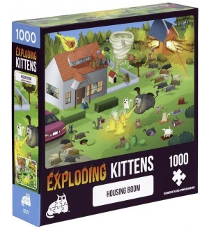 Пъзел Exploding Kittens от 1000 части - На двора