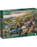 Пъзел Falcon от 1000 части - Панаир с ретро коли