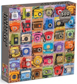 Пъзел Galison от 500 части - Ретро телефони Пъзел Galison от 500 части - Ретро телефони