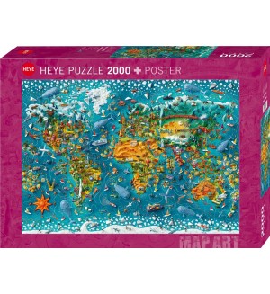 Пъзел Heye от 2000 части - Географска карта